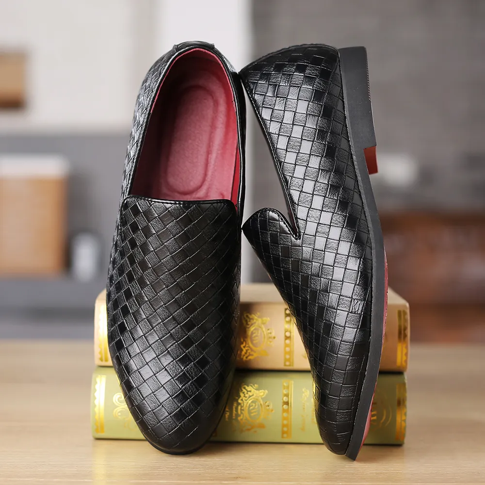 Braided Shoes Breathable Business Casual Handmade Loafers