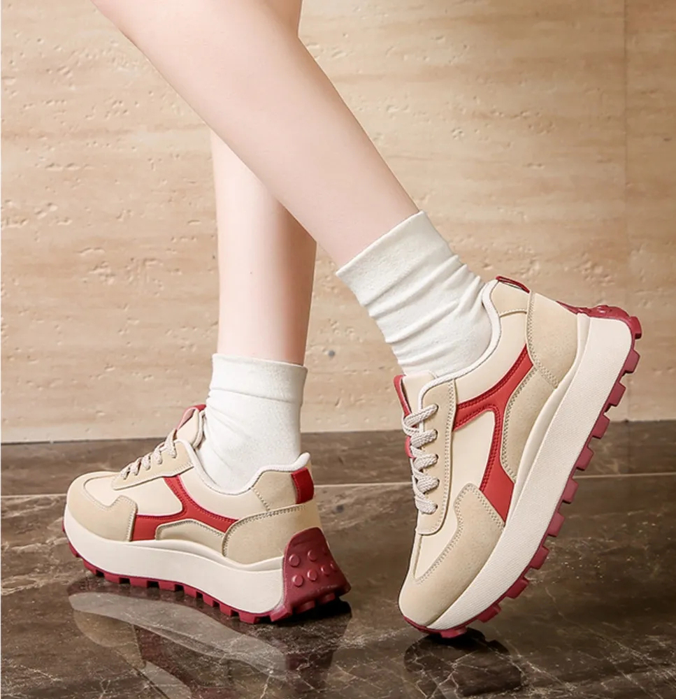 Women's Casual Breathable Orthopedic High-Heeled Walking Shoes