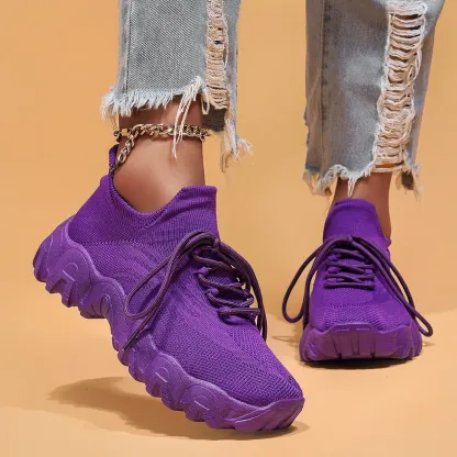 Breathable Fly-Knit Socks Women's Sports Shoes