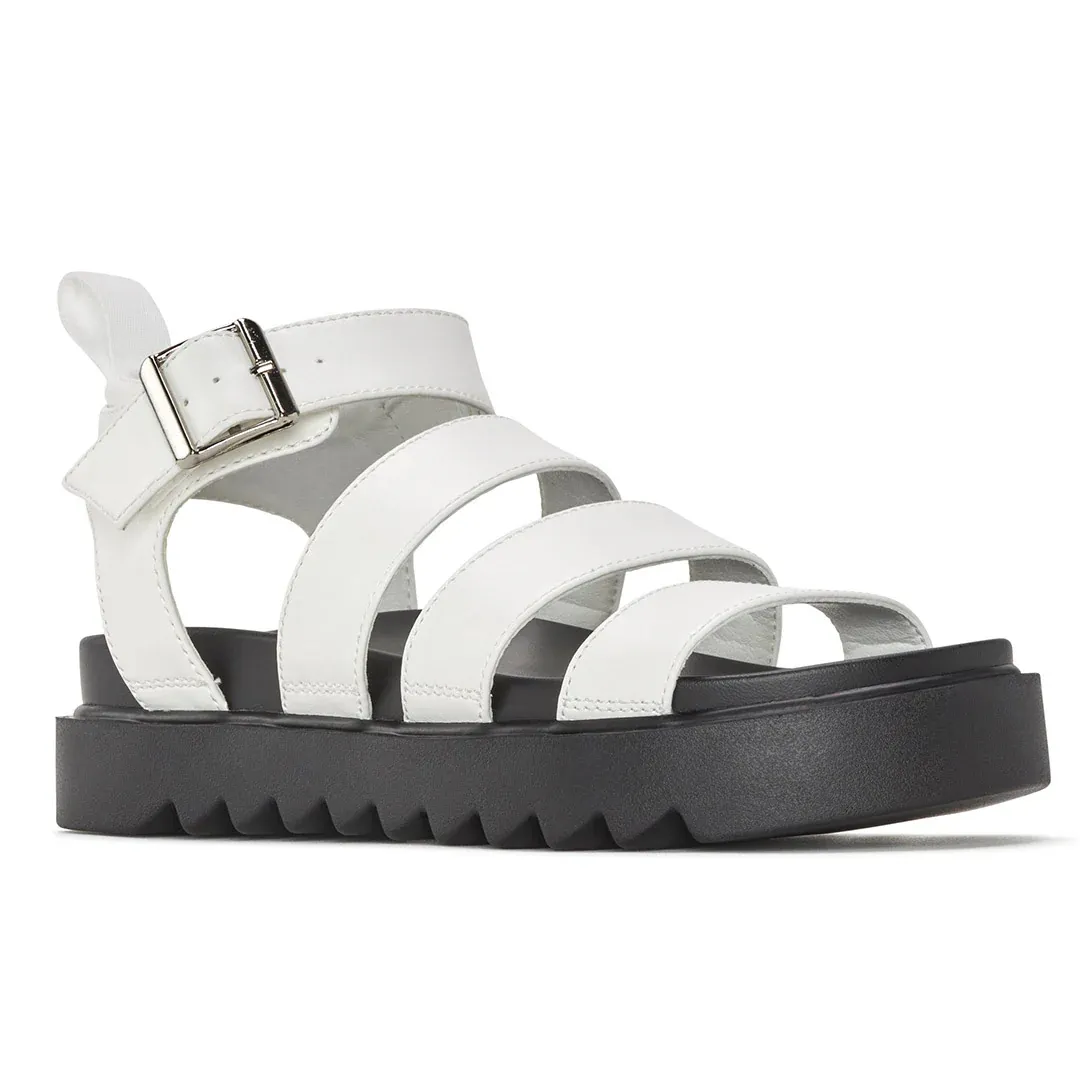 Women's Solid Color Buckle Platform Sandals