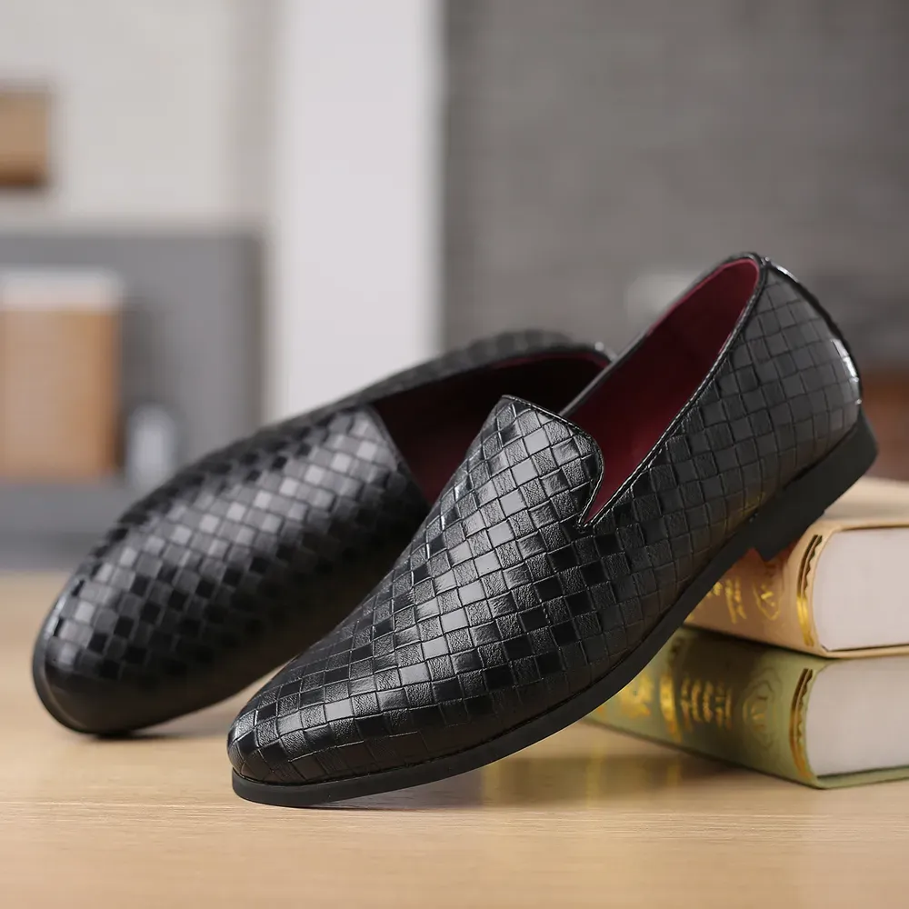 Braided Shoes Breathable Business Casual Handmade Loafers
