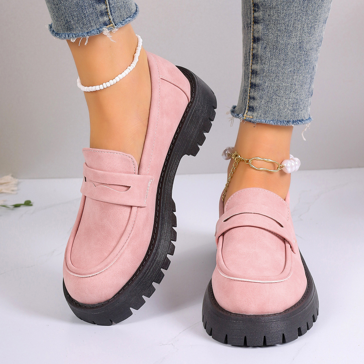 Women Comfort Platform Chunky Slip On Shoes