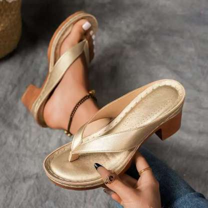 Mid-Block Heel Elegant Women's Summer Heeled Sandals
