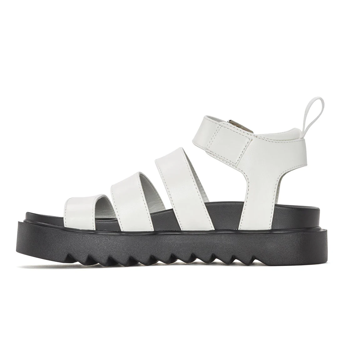 Women's Solid Color Buckle Platform Sandals
