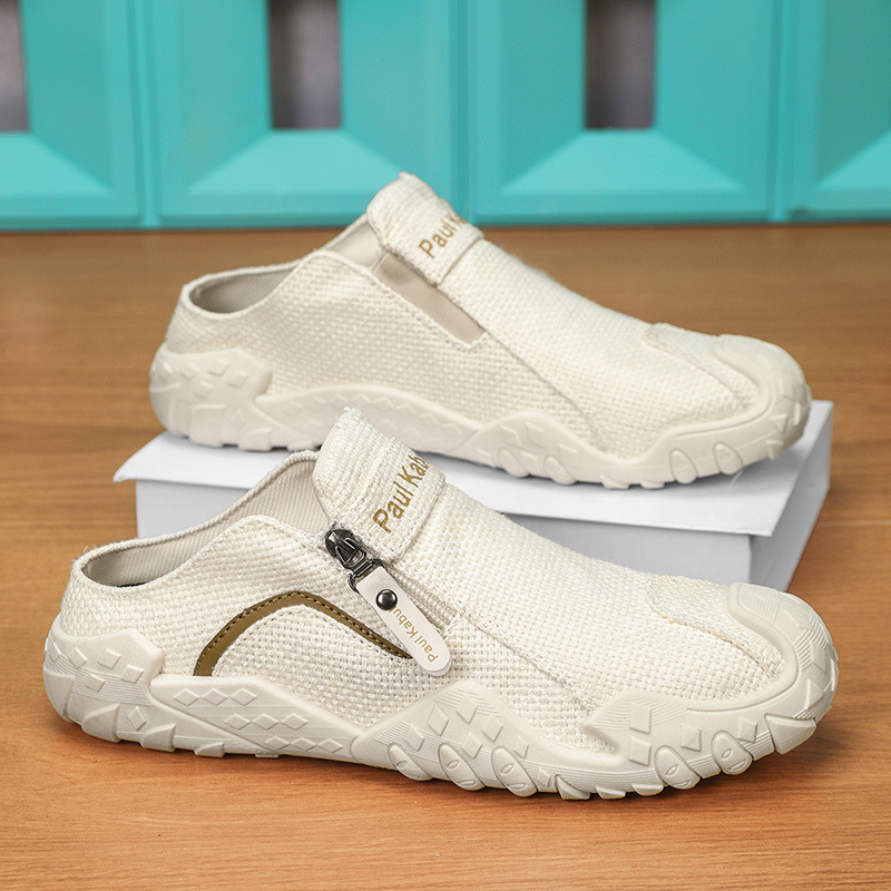 Men'S Lightweight Linen Mule Slippers