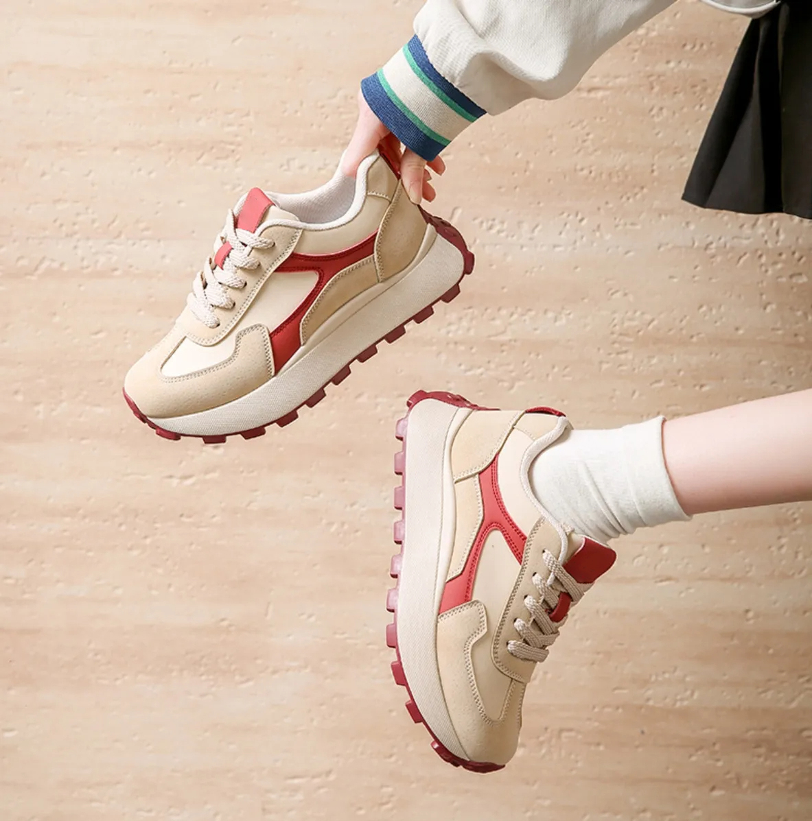 Women's Casual Breathable Orthopedic High-Heeled Walking Shoes