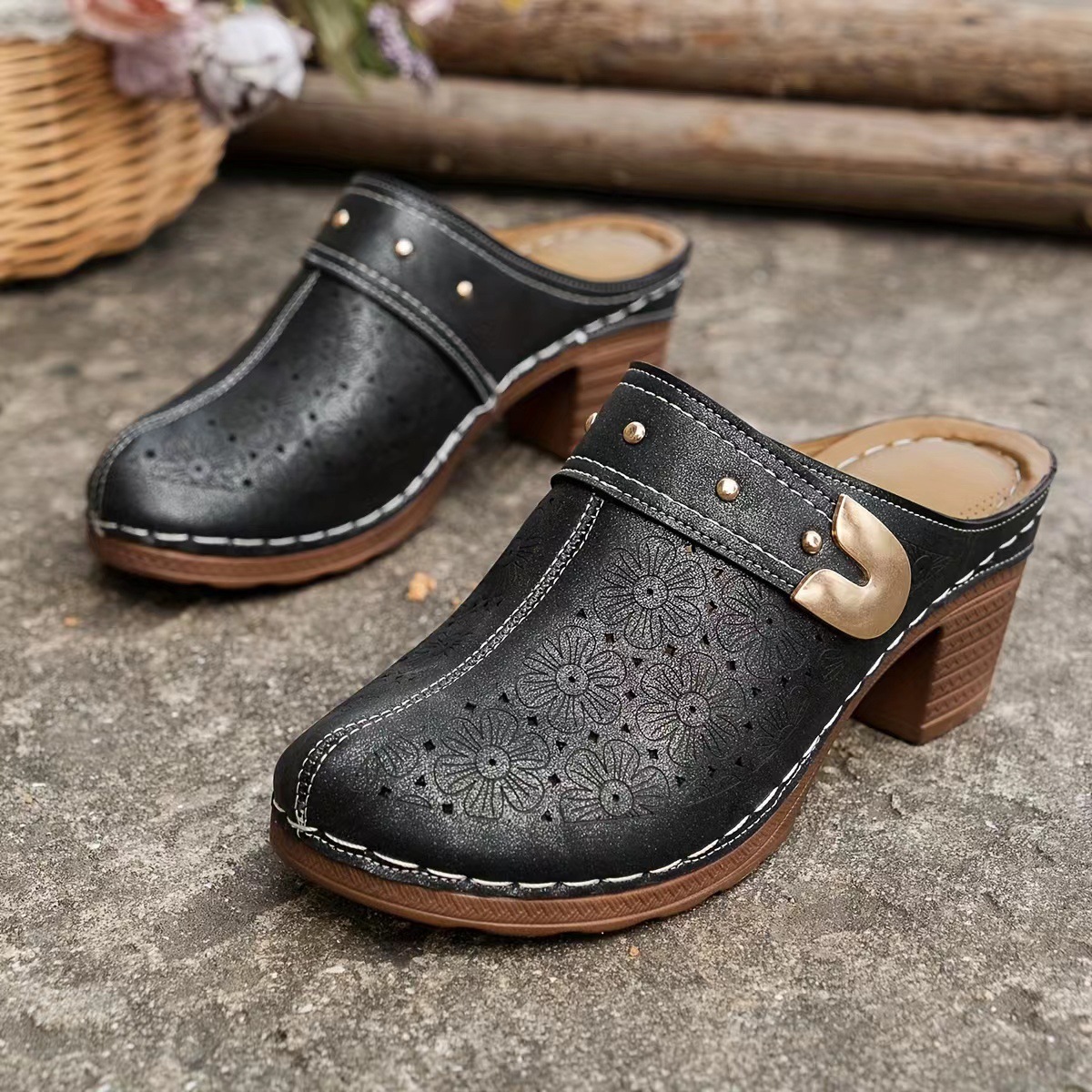 Womem’s Breathable Block Heel Sandals