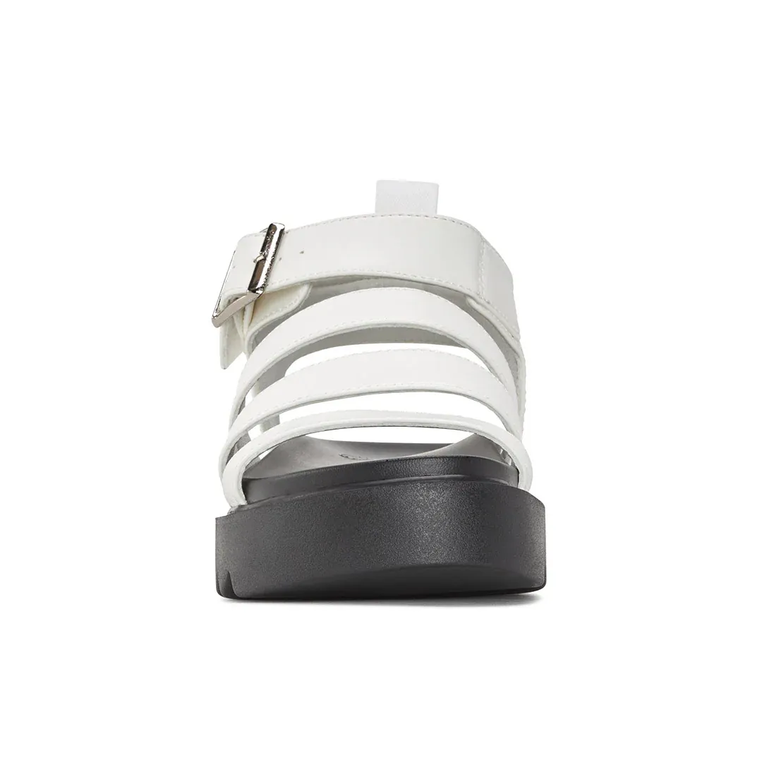 Women's Solid Color Buckle Platform Sandals