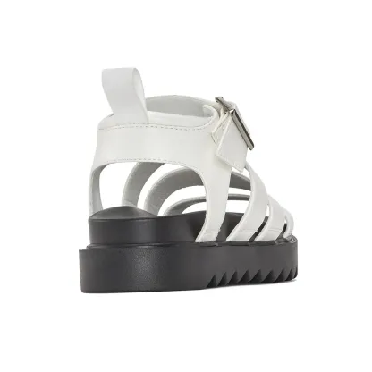 Women's Solid Color Buckle Platform Sandals