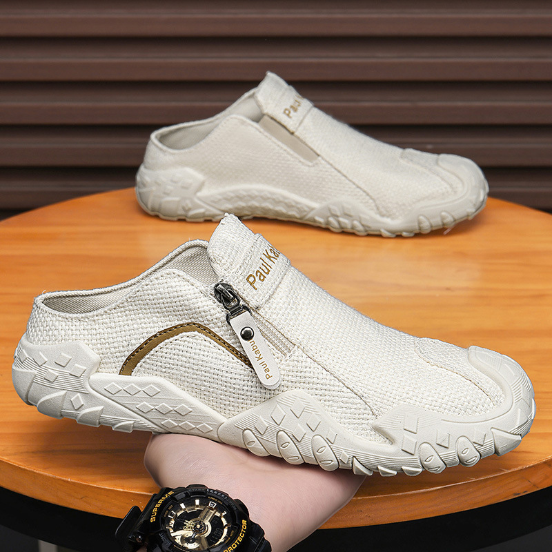 Men'S Lightweight Linen Mule Slippers