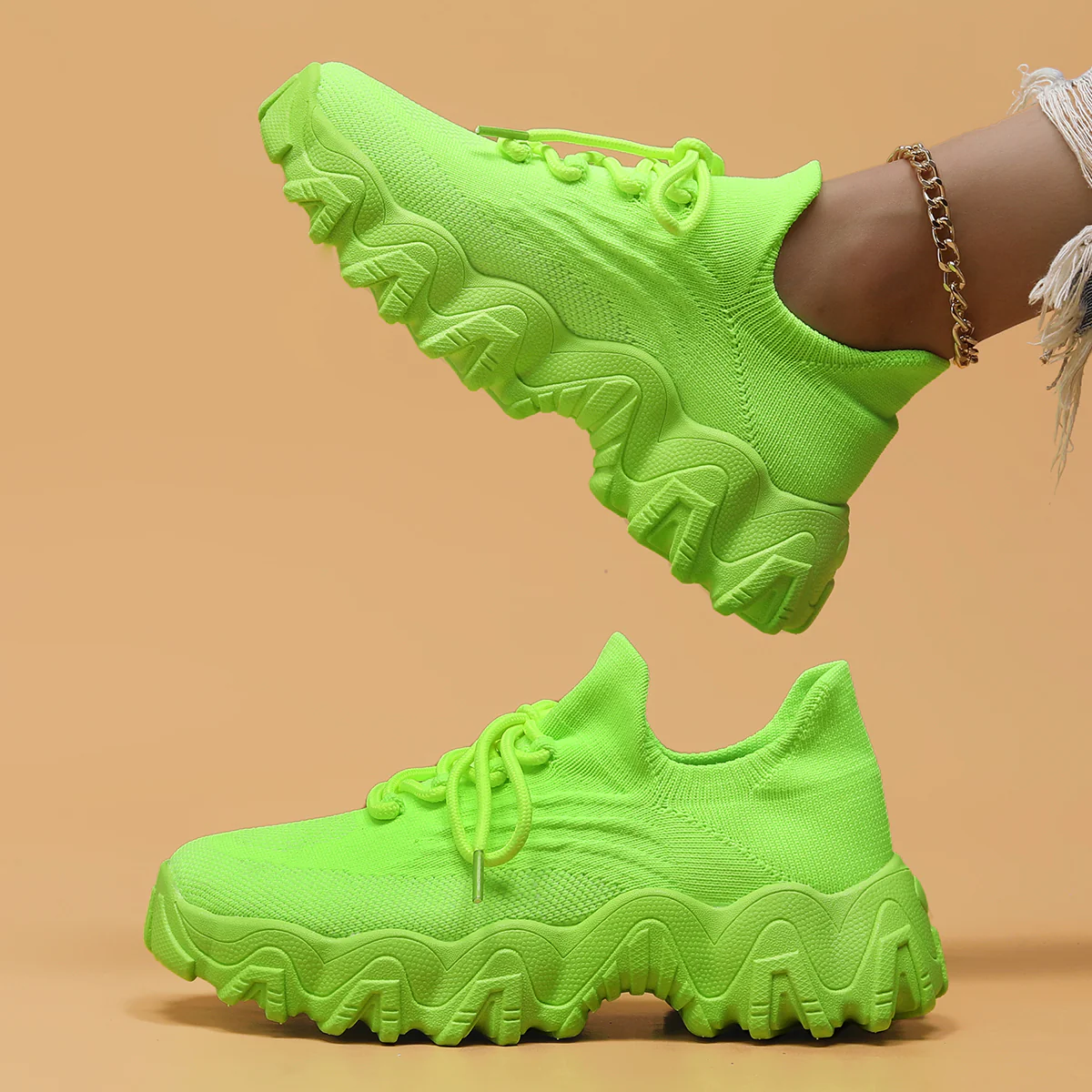 Breathable Fly-Knit Socks Women's Sports Shoes