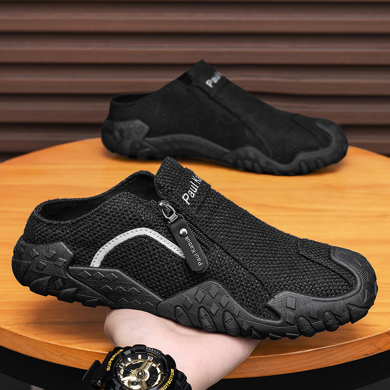 Men'S Lightweight Linen Mule Slippers