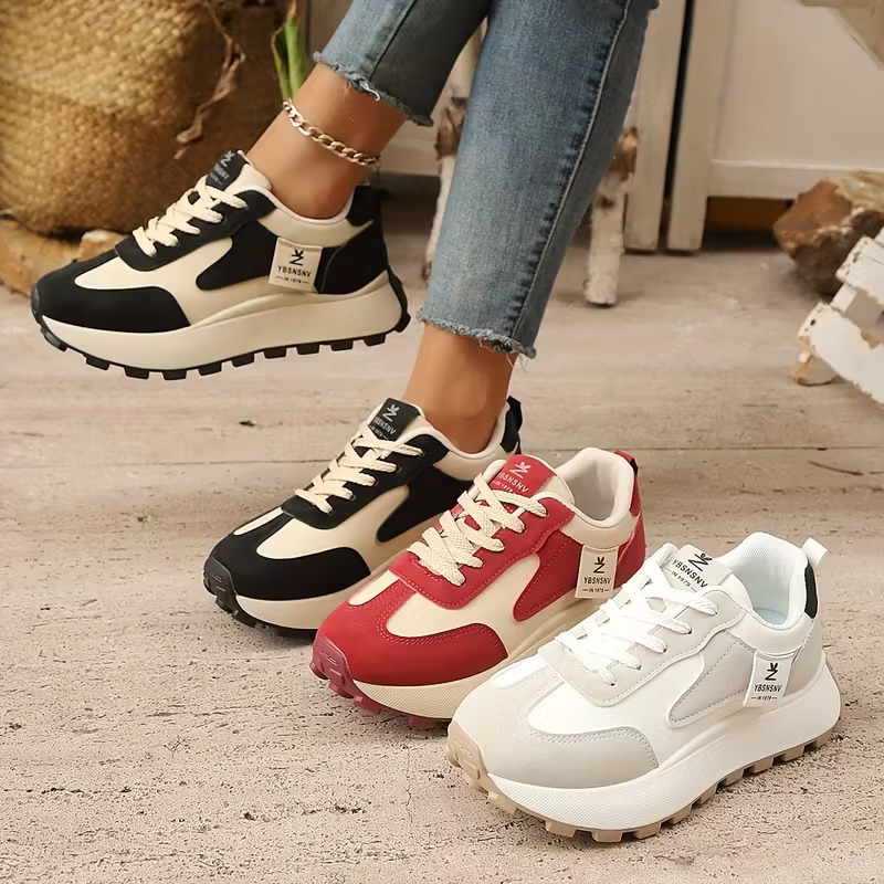 Women's All-Day Comfort Arch Support Cushioned Chunky Platform Running Walking Shoes