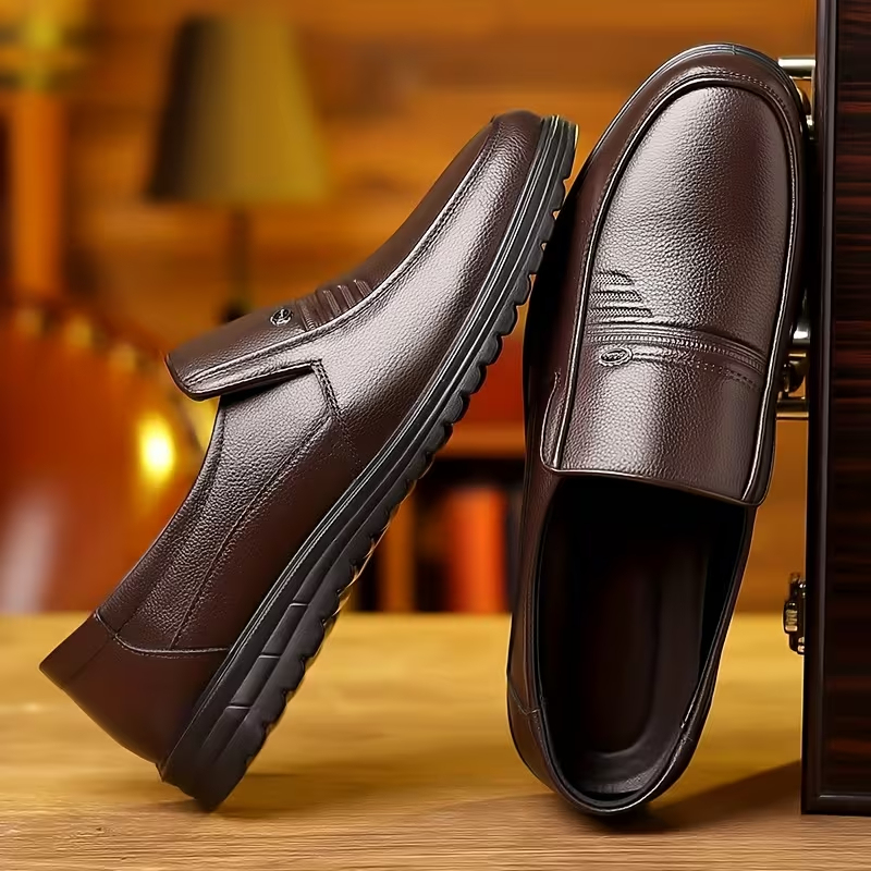 Men's Business Slip-On Non-Slip Leather Shoes