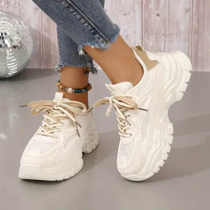 Womens Lightweight Platform Mesh Sneakers