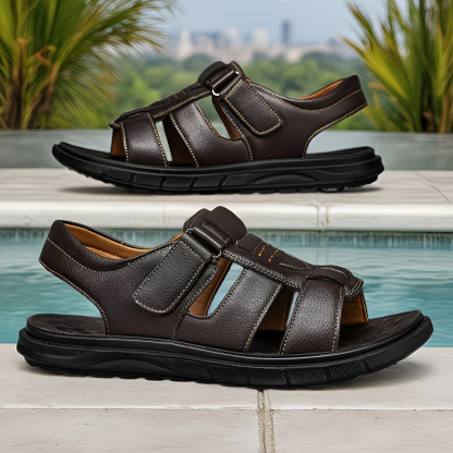 Men's Wide Fit PU Mule Slippers