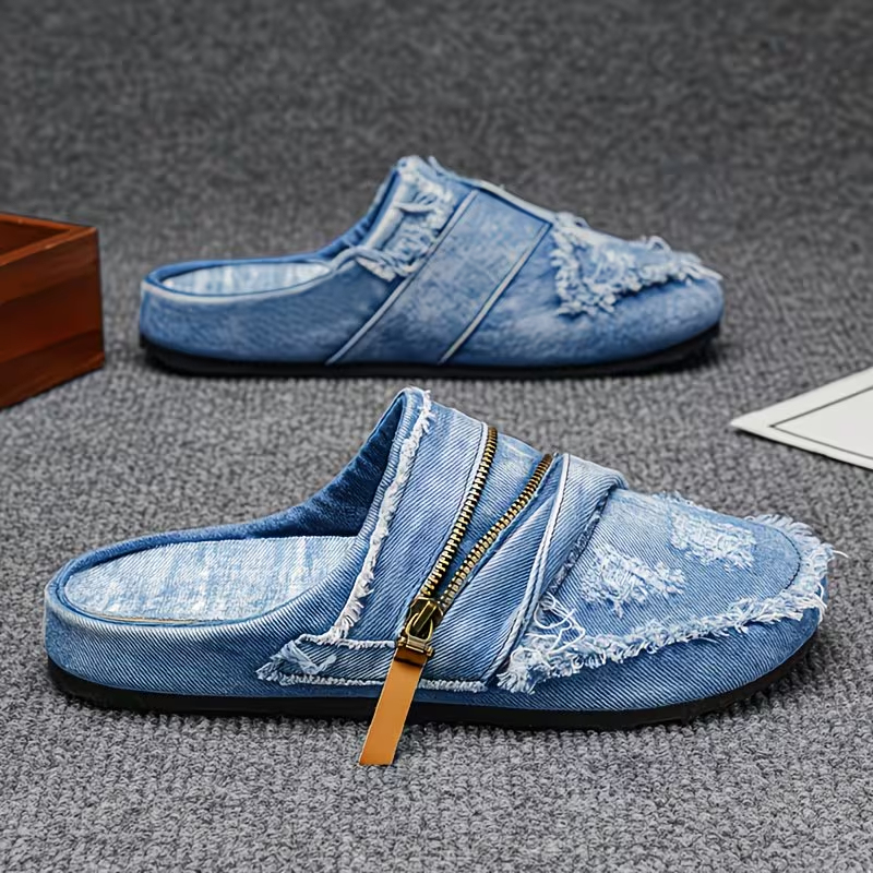 Men's Breathable And Comfortable denim slippers