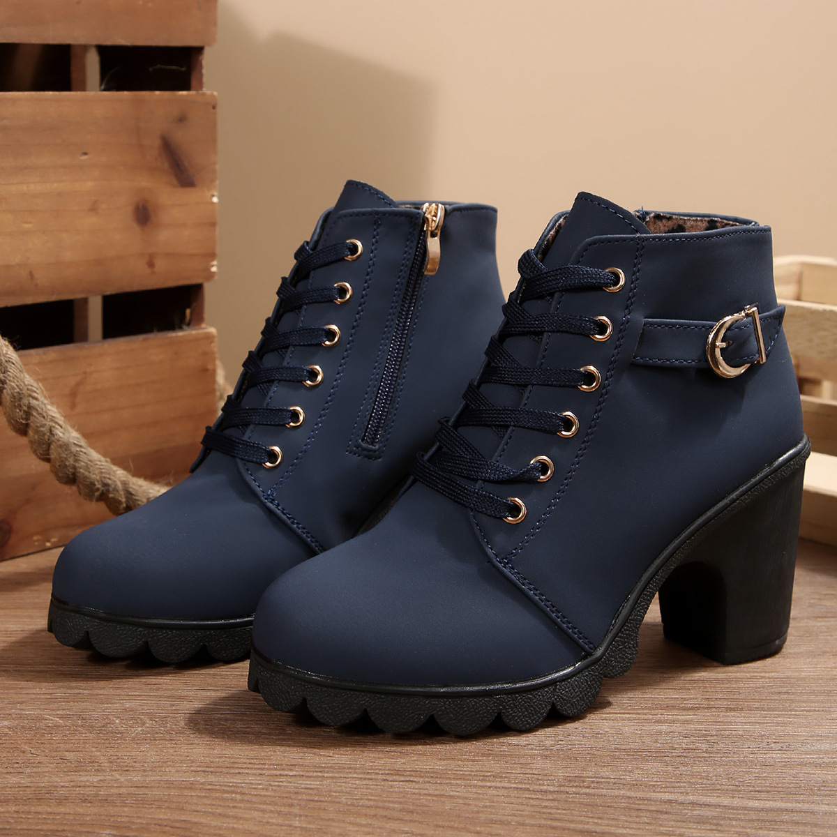 Women’s Chunky High Heel Ankle Booties