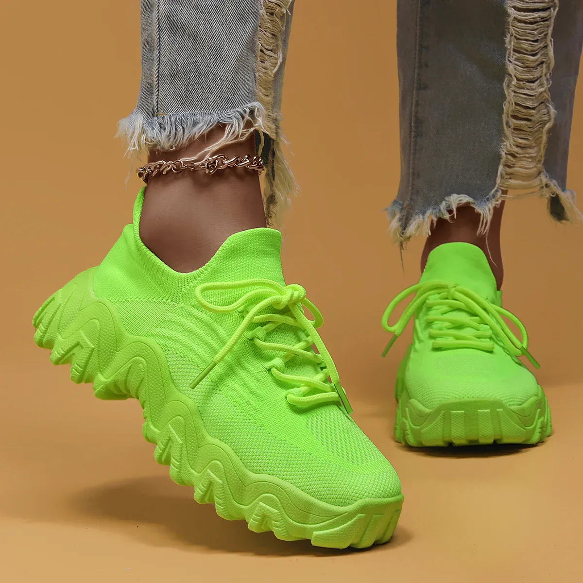 Breathable Fly-Knit Socks Women's Sports Shoes