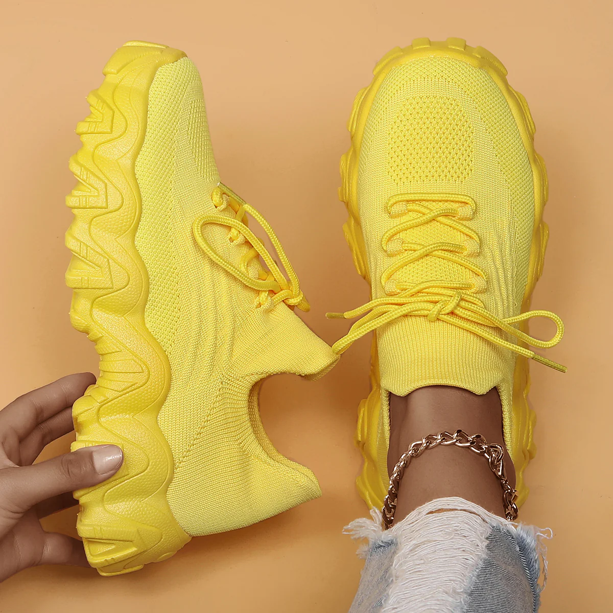 Breathable Fly-Knit Socks Women's Sports Shoes