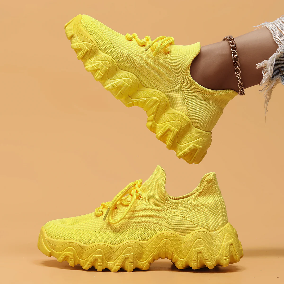 Breathable Fly-Knit Socks Women's Sports Shoes