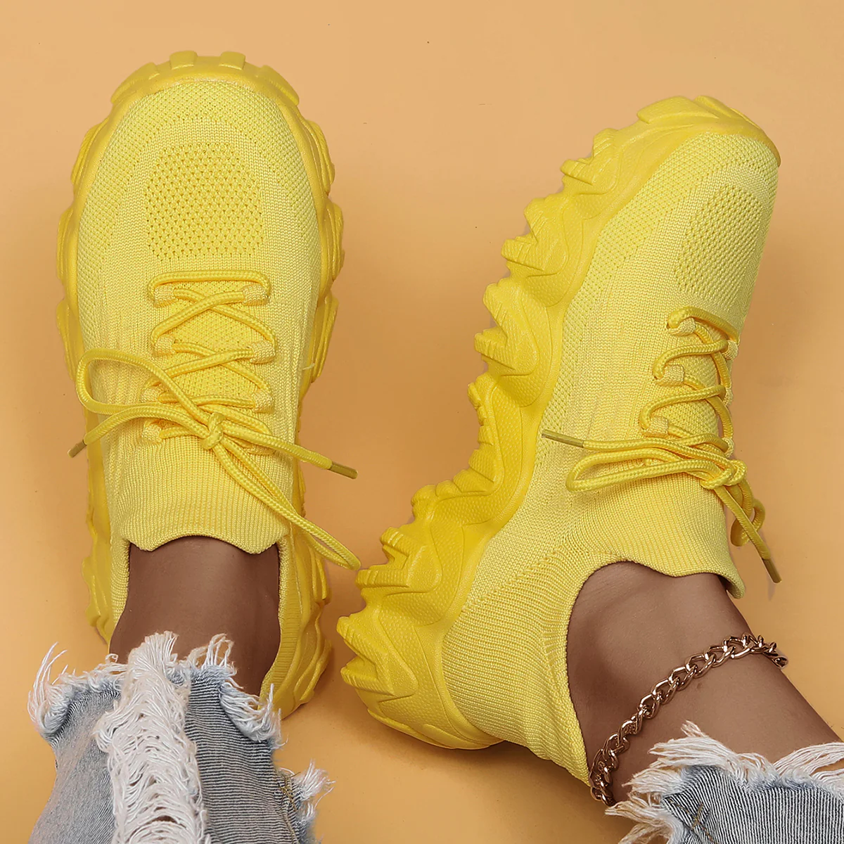 Breathable Fly-Knit Socks Women's Sports Shoes