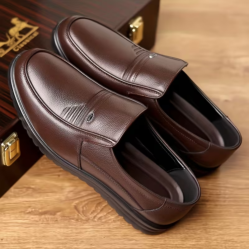 Men's Business Slip-On Non-Slip Leather Shoes