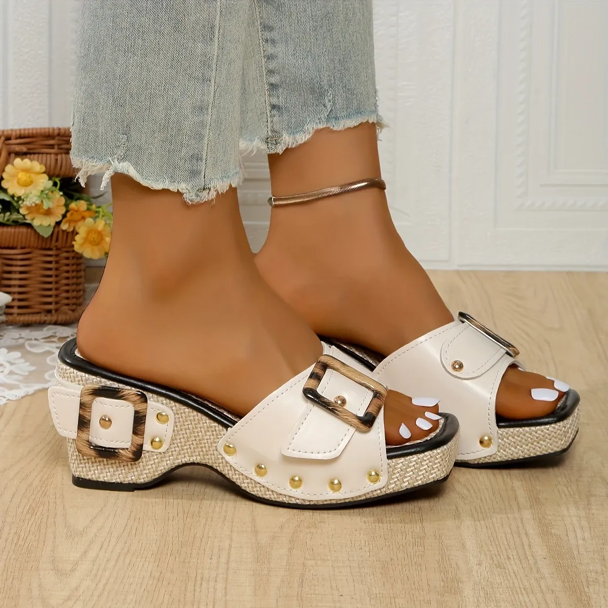 Comfortable Thick Heel Summer Shoes