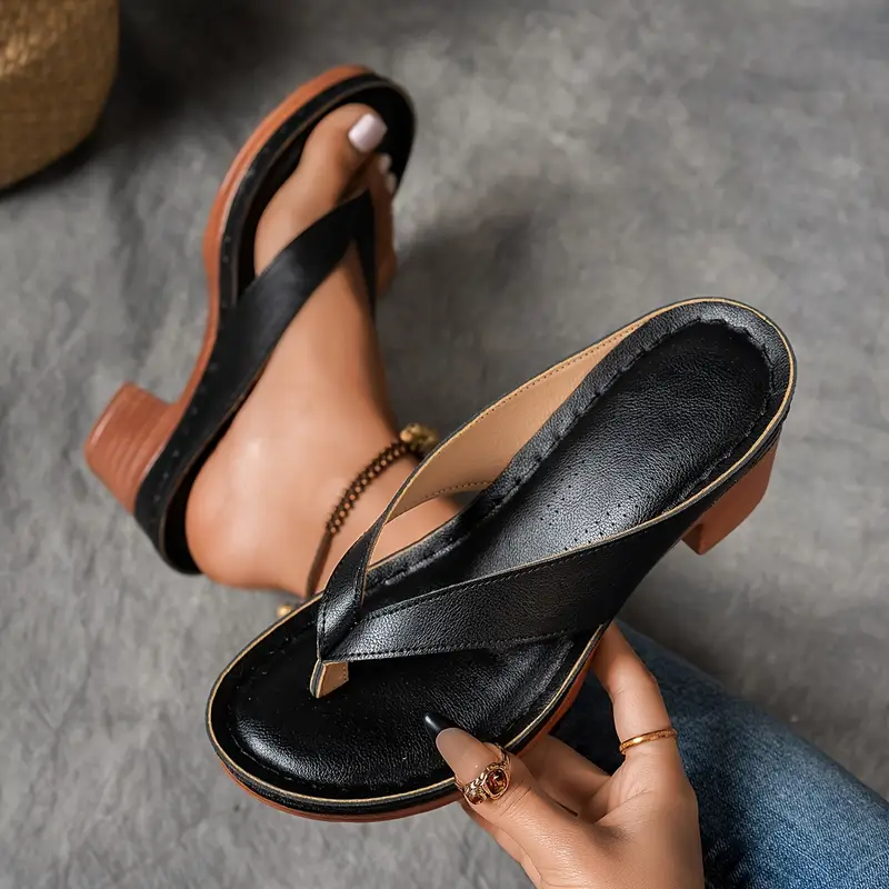Mid-Block Heel Elegant Women's Summer Heeled Sandals