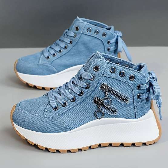 Women's All-Day Comfort Arch Support Cushioned Platform Wedge Heel High Sneakers