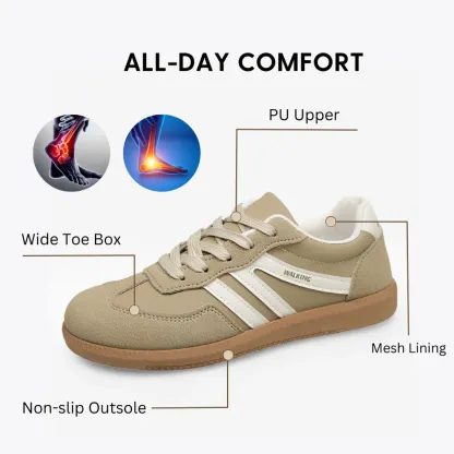 Women Orthopedic Shoes Comfortable Arch-support Leather Traction Vulcanized