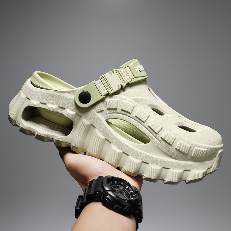 Men's Summer Slippers Outdoor Driving Dual Use Closed Toe CoolHollow Shoes