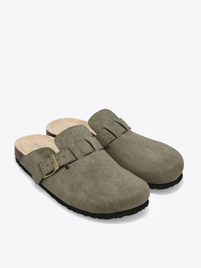 Women's Platform Slippers Round Toe Square Buckle