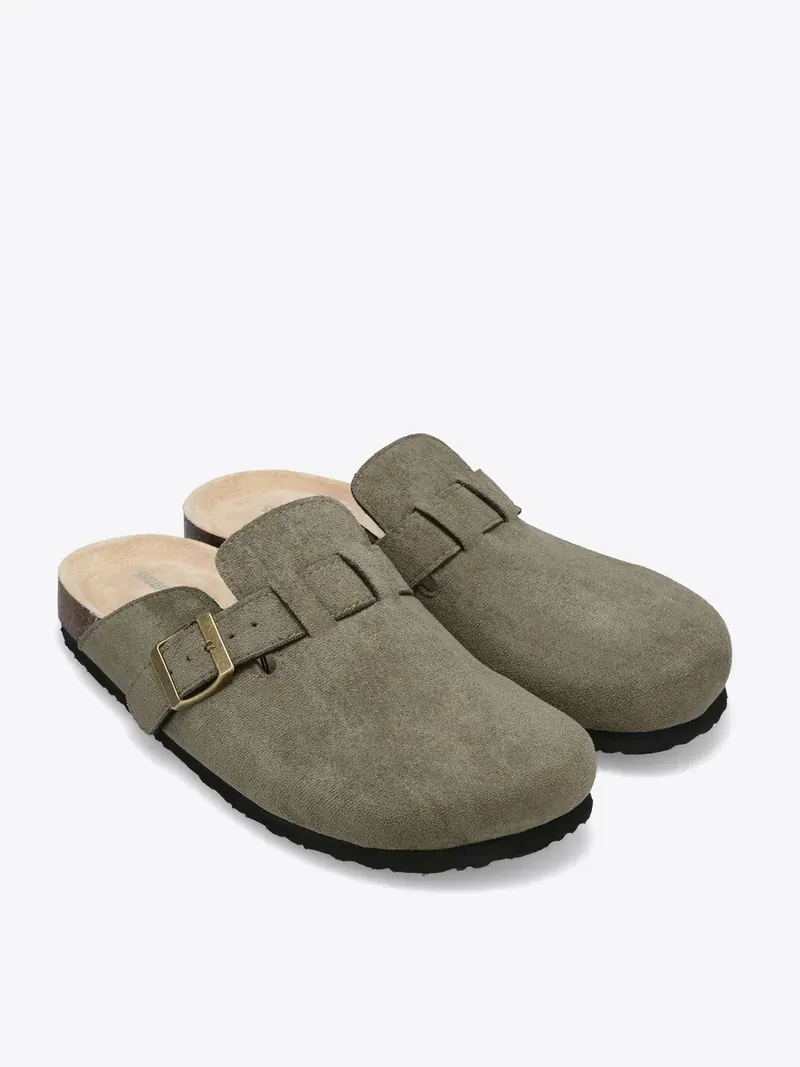 Women's Platform Slippers Round Toe Square Buckle