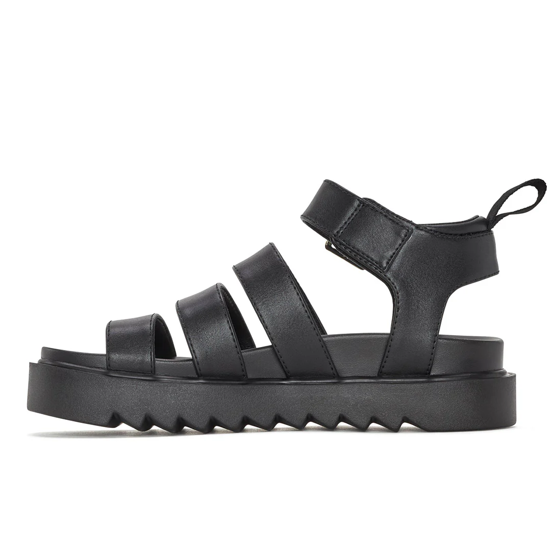 Women's Solid Color Buckle Platform Sandals