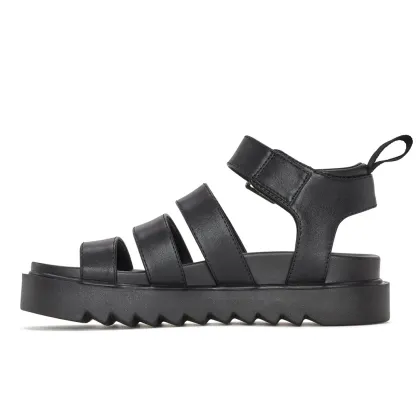 Women's Solid Color Buckle Platform Sandals