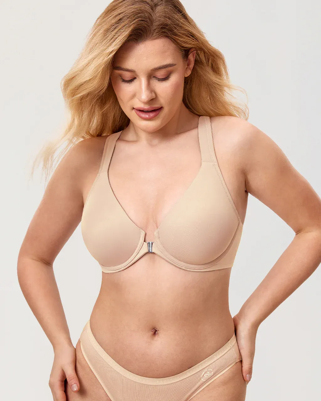 Plunge Racerback Front Closure Bra - Buy One Get One Free