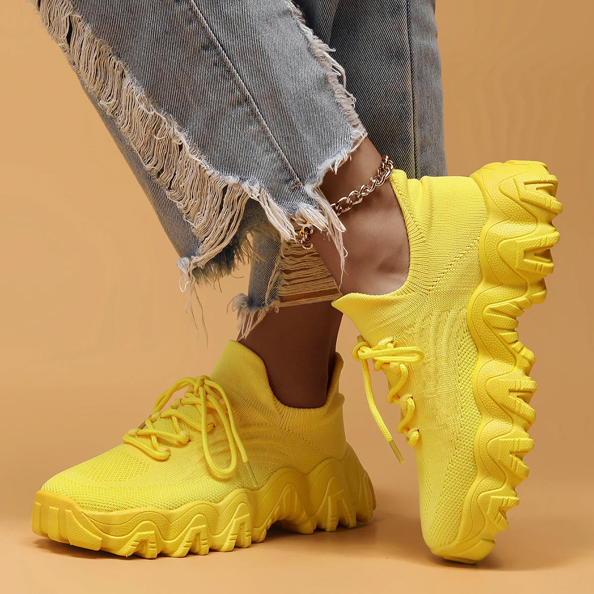 Breathable Fly-Knit Socks Women's Sports Shoes