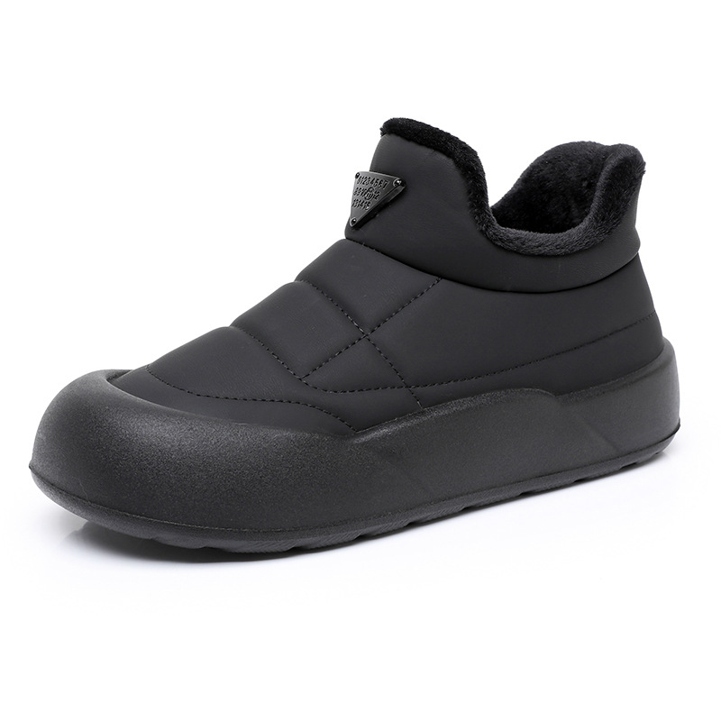 Women's Fleece-Lined Ankle Boots Slip-On Thick Rubber Sole Waterproof Winter Warm Non-Slip