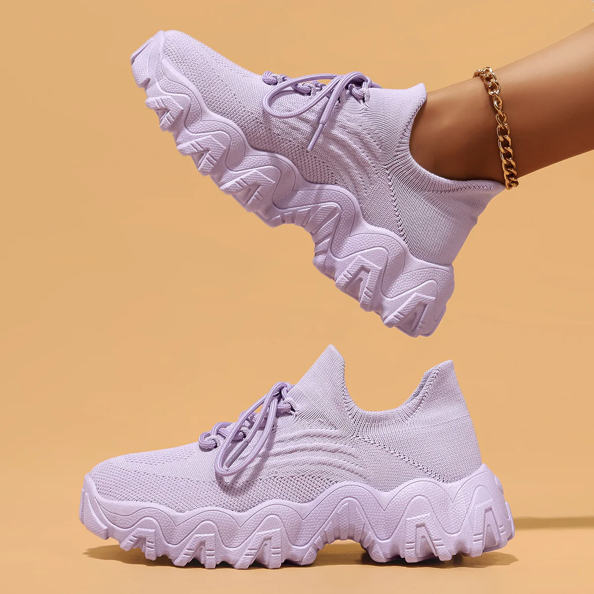 Breathable Fly-Knit Socks Women's Sports Shoes