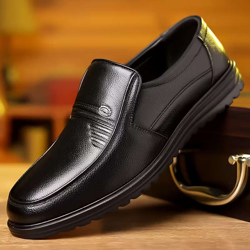 Men's Business Slip-On Non-Slip Leather Shoes
