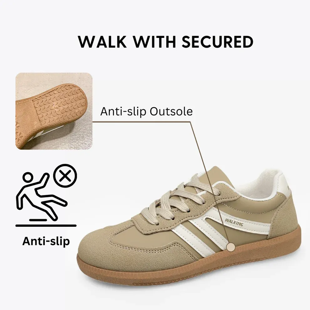 Women Orthopedic Shoes Comfortable Arch-support Leather Traction Vulcanized