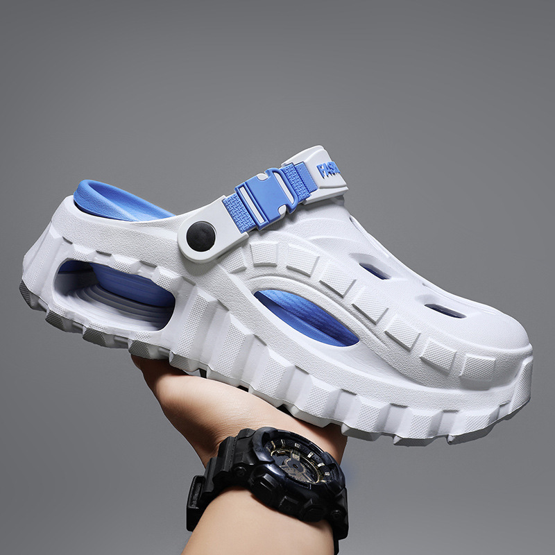 Men's Summer Slippers Outdoor Driving Dual Use Closed Toe CoolHollow Shoes