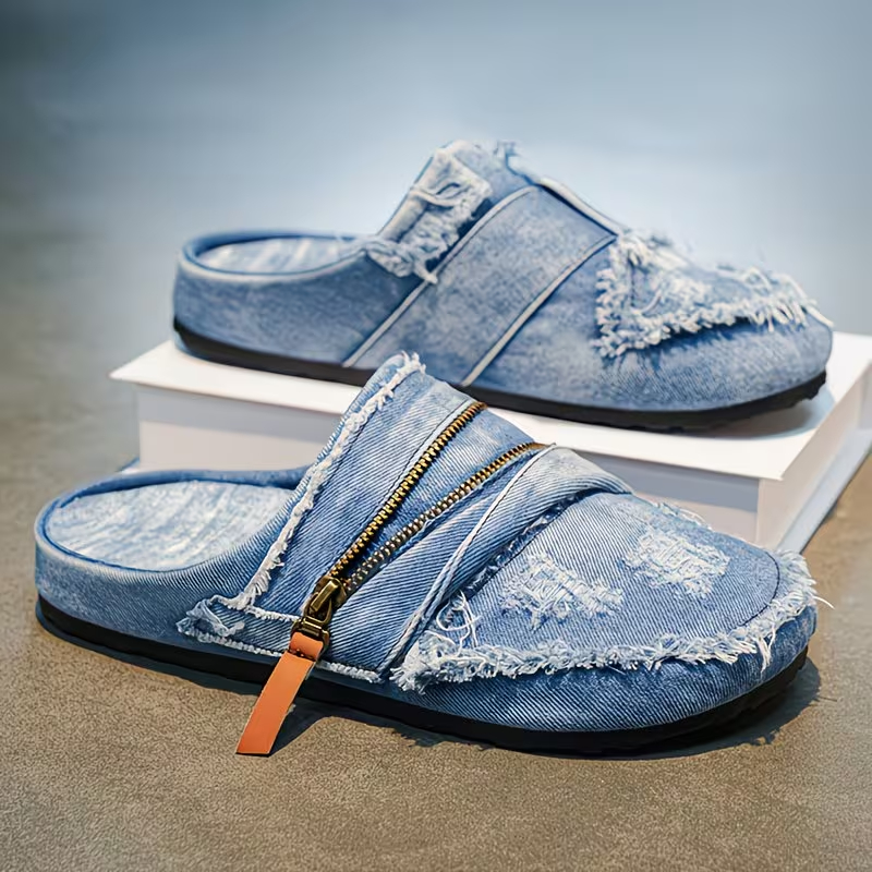 Men's Breathable And Comfortable denim slippers