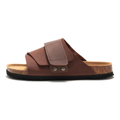Premium Women’s Cork Footbed Slides with Dual Adjustable Straps for Daily Wear