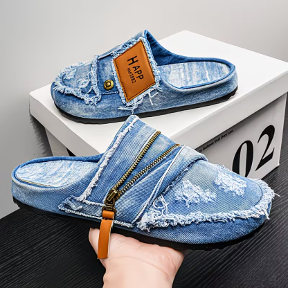 Men's Breathable And Comfortable denim slippers