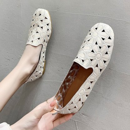 Orthopedic Leather Round Toe Flats