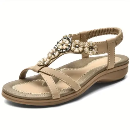 Comfortable Elastic Ankle Flats Sandals