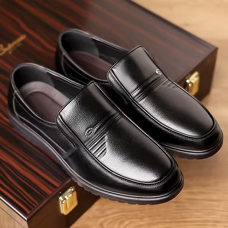 Men's Business Slip-On Non-Slip Leather Shoes