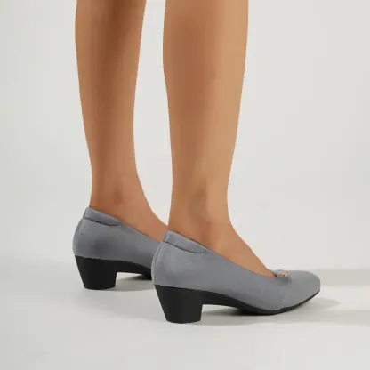 Ladies Solid Color Soft Loafers